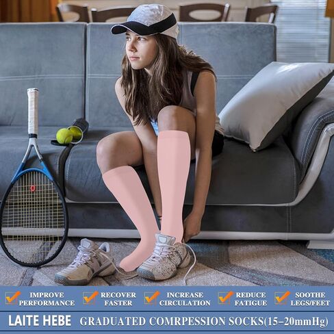Sooverki Compression Socks for Women and Men Circulation (3/4 Pairs) is Best Support for Running Athletic Cycling Hiking in Kuwait