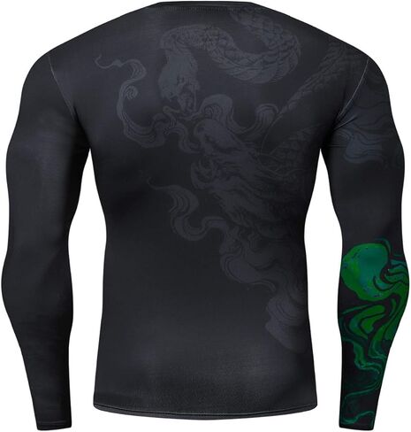 Red Plume Men’s 3D Printed Compression Long Sleeve T Shirts Top Tees in Kuwait