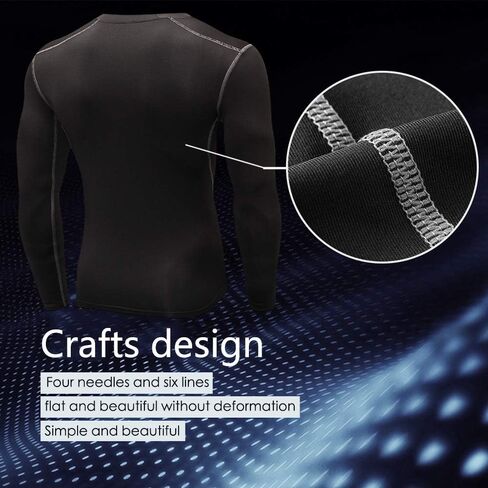 Queerier 3 Pack Men's Compression Shirt Long Sleeve Undershirts for Men Baselayer Sports Thermal Tops in Kuwait