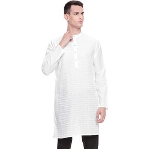 In-Sattva Men's Indian Mandarin Collar Handcrafted Fine Embroidered Kurta Tunic in Kuwait