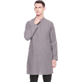 In-Sattva Men's Indian Mandarin Collar Handcrafted Fine Embroidered Kurta Tunic in Saudi Arabia