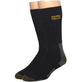DeWALT Wool High Boot Cut Socks (Black) | Premium Warm Socks for Men | Moisture-Wicking Wool Blend Winter Socks with Reinforced Cushioned Heel | Stay in Place All Day Long | 1 Pair in Kuwait