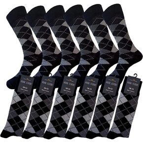 جوارب رجالية من ARGYLE Groomsmen، مجموعة جوارب متطابقة، جوارب لحفلات الزفاف، مزيج من القطن، 12 زوجًا من Royal Classic 10-13 in Kuwait
