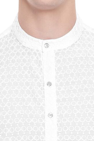 In-Sattva Men's Indian Mandarin Collar Handcrafted Fine Embroidered Kurta Tunic in Kuwait