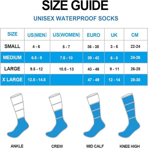 جوارب DexShell مقاومة للماء وخفيفة الوزن وقابلة للتنفس Coolmax داخلية للجنسين، شريط عاكس in Kuwait