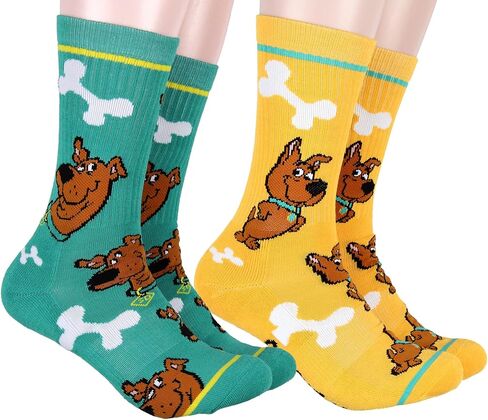 Scooby Doo Men's Socks Scrappy And Scooby 2 Pack Athletic Adult Crew Socks in Kuwait