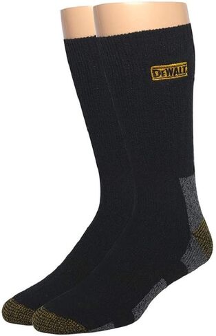 DeWALT Wool High Boot Cut Socks (Black) | Premium Warm Socks for Men | Moisture-Wicking Wool Blend Winter Socks with Reinforced Cushioned Heel | Stay in Place All Day Long | 1 Pair in Kuwait