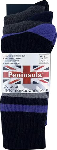 3 Pack Mens Cushion Padded Double Layer Anti Blister Liner Socks for Hiking in Kuwait
