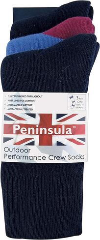3 Pack Mens Cushion Padded Double Layer Anti Blister Liner Socks for Hiking in Saudi Arabia