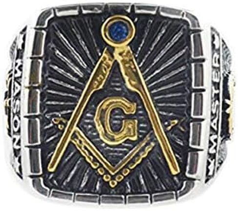 Masonic Rings for Men - Master Mason's Free Mason Signet Ring -14k Plated Stainless Steel Freemason Ring/Masonic Rings. Freemason's Jewelry for Free Masonry Member. Freemasons Ring w/Masonic Symbol in Saudi Arabia