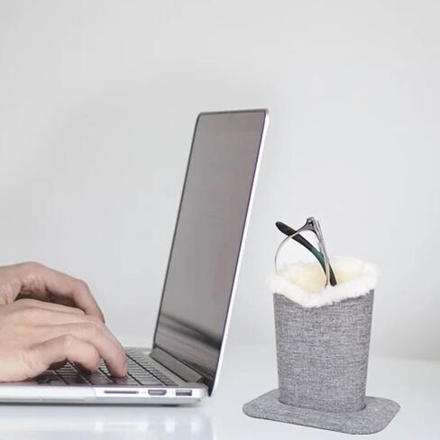 Baitaihem Pack of 2 Plush Lined Eyeglasses Holder Stand Protective Glasses Case For Desks Or Nightstands in Kuwait