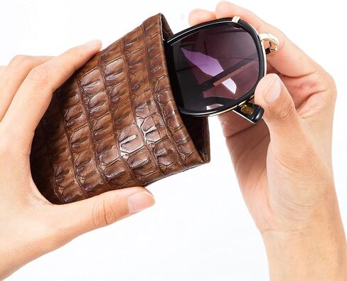 TRIUMPH VISION Squeeze Leather Sunglasses Pouch - 3 Pack Spring Storage Glasses Pouch Holder in Saudi Arabia