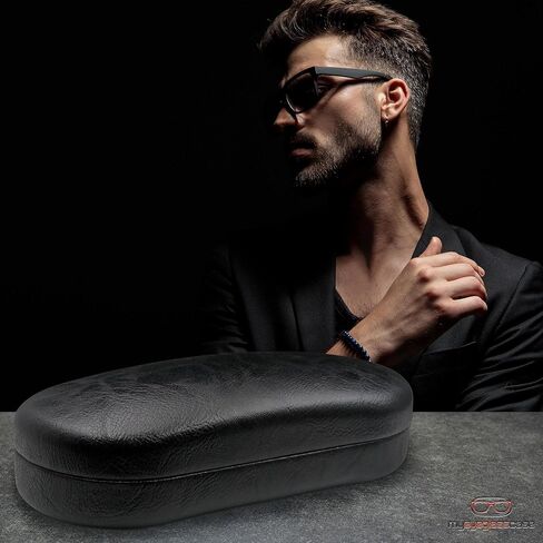 حافظات النظارات الشمسية الصلبة من MyEyeglassCase للإطارات الكبيرة إلى كبيرة الحجم مع قطعة قماش للتنظيف in Kuwait