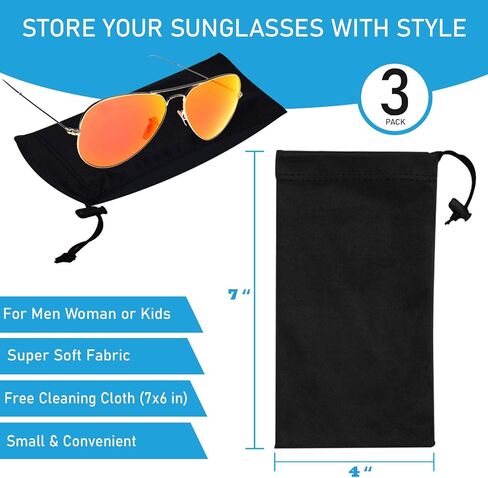 Mamlyn Sunglasses Pouch Soft Slim Glasses and Phone Case with Drawstring Closure in Kuwait