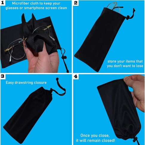 Mamlyn Sunglasses Pouch Soft Slim Glasses and Phone Case with Drawstring Closure in Kuwait
