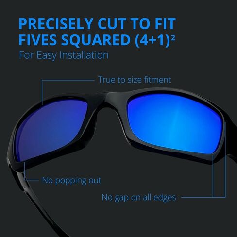 عدسات بديلة مستقطبة من Dynamix لـ Oakley Fives Squared | سهل التركيب | تناسب تماما | أسود خالص in Kuwait