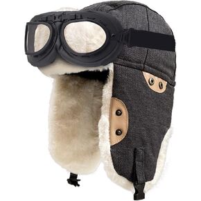 Peicees الصياد قبعة الطيار ونظارات زي الاكسسوارات منفذها جندي Ushanka قبعة قبعة مع الفراء الأذن رفرف in Kuwait