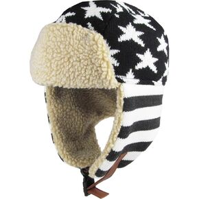 نجوم وخطوط علم أمريكا الطيار قبعة الصياد جندي الأذن اللوحات Ushanka الإسكيمو مفجر الروسية شتاء دافئ بارد