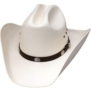 Child Authentic Classic Cattleman Straw Cowboy Hat with Silver Conchos Child One Size Fits All Kidz -Elastic Band (White) in Saudi Arabia