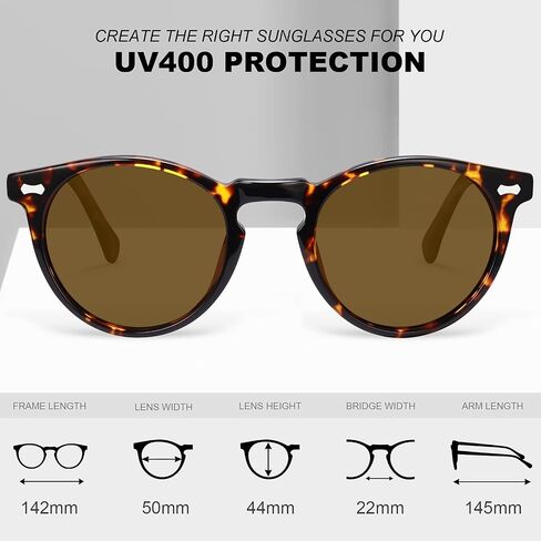 Carfia Vintage Polarized Sunglasses for Men UV400 Protection Retro Fashion Eyewear Hand-crafted Acetate Frame CA5288L in Saudi Arabia