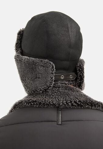 Unisex Trapper Hat with Genuine Fur - Winter Bomber Hat with Ear Flaps in Kuwait