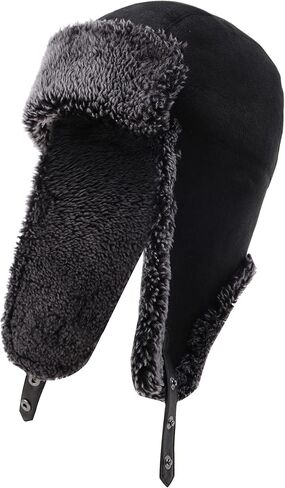 Unisex Trapper Hat with Genuine Fur - Winter Bomber Hat with Ear Flaps in Kuwait
