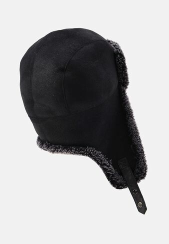 Unisex Trapper Hat with Genuine Fur - Winter Bomber Hat with Ear Flaps in Kuwait
