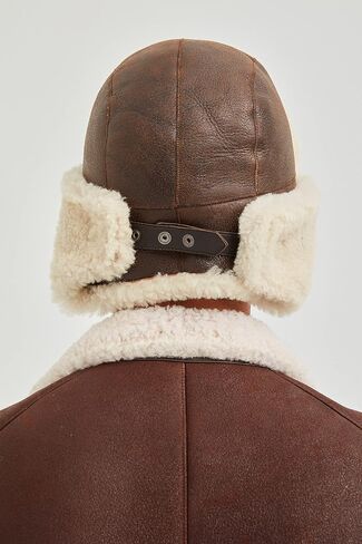 Unisex Trapper Hat with Genuine Fur - Winter Bomber Hat with Ear Flaps in Kuwait