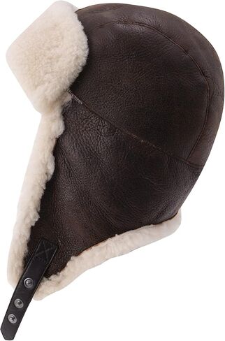 Unisex Trapper Hat with Genuine Fur - Winter Bomber Hat with Ear Flaps in Kuwait