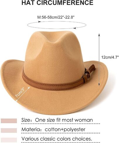 HUDANHUWEI Western Cowboy Hat Wide Brim Outdoor Fedora Hat in Kuwait