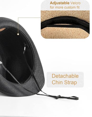 FURTALK Fedora Straw Sun Hat for Men Women Foldable Roll Up Short Brim Trilby Hat Panama Beach Hat UPF 50+ in Kuwait