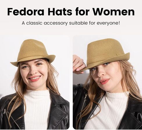 Men's Classic Manhattan Structured Trilby Fedora Hat for Women in Kuwait