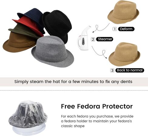 Men's Classic Manhattan Structured Trilby Fedora Hat for Women in Kuwait