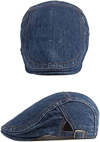 2 Pack Mens Denim Cotton Newsboy Cap Ivy Gatsby Driving Hunting Cabbie Hats in Saudi Arabia