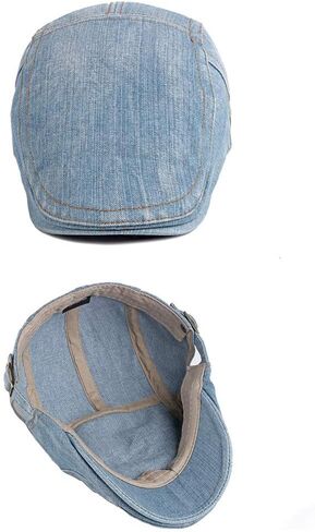 2 Pack Mens Denim Cotton Newsboy Cap Ivy Gatsby Driving Hunting Cabbie Hats in Saudi Arabia
