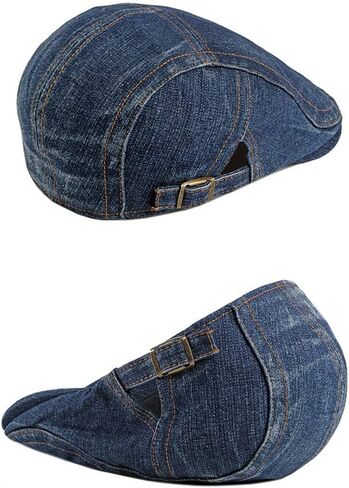 2 Pack Mens Denim Cotton Newsboy Cap Ivy Gatsby Driving Hunting Cabbie Hats in Saudi Arabia