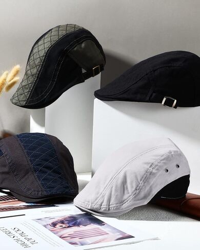 Zhanmai 4 Pieces Newsboy Hats for Men Summer Cabbie Cap Newsboy Flat CapIvy Cap Newsboy Hunting Hat for Men in Saudi Arabia