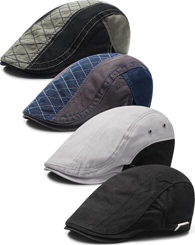 Zhanmai 4 Pieces Newsboy Hats for Men Summer Cabbie Cap Newsboy Flat CapIvy Cap Newsboy Hunting Hat for Men in Saudi Arabia