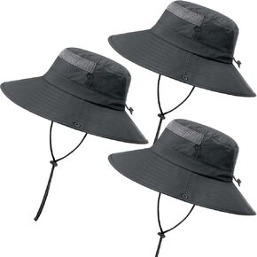 3 Pack Mens Boonie Sun Hat UV Protection Outdoor Bucket Fishing Hat for Hiking Safari & Gardening