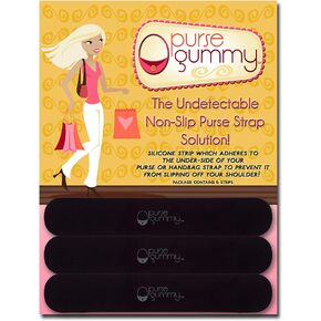 Purse Gummy - Stop Strap Slips - Non Slip Grip Strip Pad for Handbag Strap - Shoulder Bag, Tote bag, Diaper Bag Cushion Accessory - SET of 6 PIECES