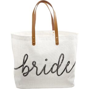 Mud Pie Silver Sequin Bride Tote Bag in Saudi Arabia