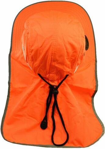 قبعات Exgreem Hi Vis العاكسة للسلامة القابلة للتنفس باللون الأخضر/البرتقالي ذات غطاء للرقبة وغطاء بوني in Kuwait