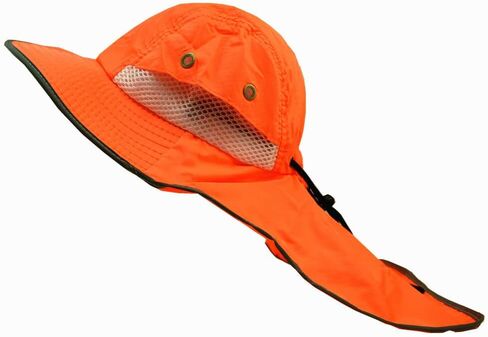 قبعات Exgreem Hi Vis العاكسة للسلامة القابلة للتنفس باللون الأخضر/البرتقالي ذات غطاء للرقبة وغطاء بوني in Kuwait