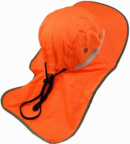 قبعات Exgreem Hi Vis العاكسة للسلامة القابلة للتنفس باللون الأخضر/البرتقالي ذات غطاء للرقبة وغطاء بوني in Kuwait