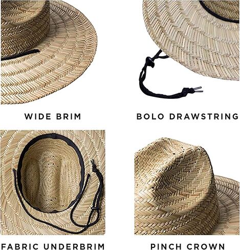 Men’s Classic Straw Sun Beach Hat - Wide Brim in Saudi Arabia