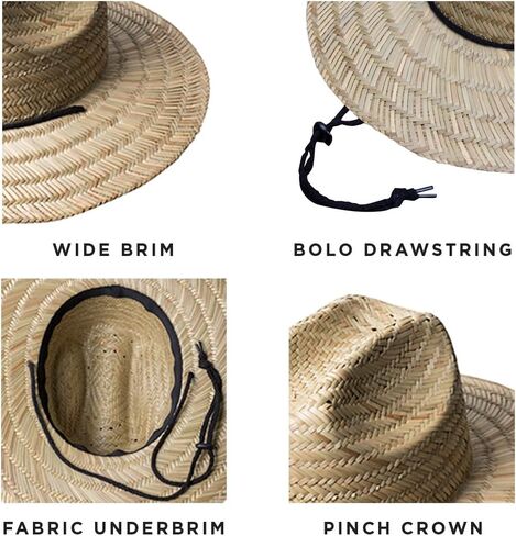 Men’s Classic Straw Sun Beach Hat - Wide Brim in Saudi Arabia