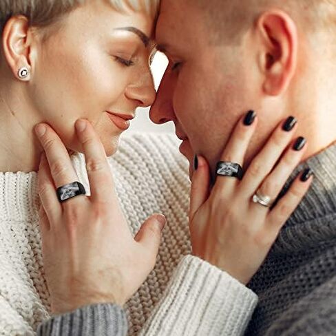 Jovivi Personalized Photo Ring Custom Picture Signet Ring Engraved Rectangle Surface Stainless Steel Biker Rings for Men Women Couples,Size 9-12 in Saudi Arabia