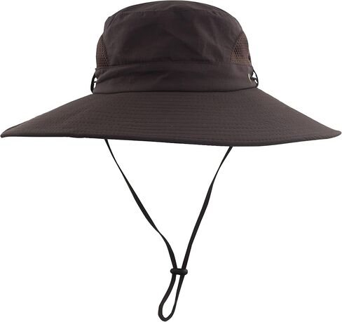 Muryobao Mens Sun Hats UPF 50+ Waterproof Mesh Wide Brim Bucket Fishing Hat in Kuwait
