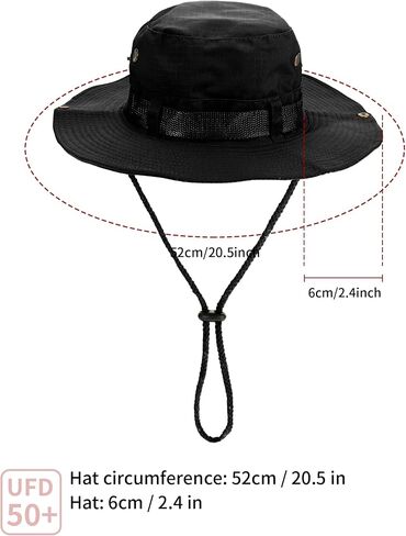 Boao 2 Pieces Cotton Safari Hat Wide Brim Fishing Cap Foldable Boonie Hat Double Sided Outdoor Sun Hat for Men and Women in Kuwait