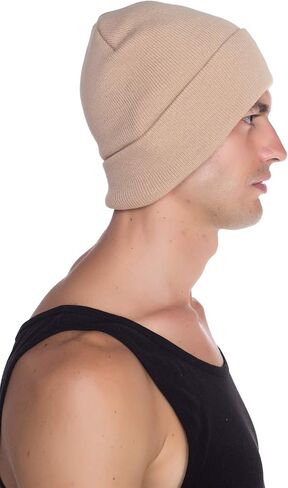 Top Level Beanie Men Women - Unisex Cuffed Plain Skull Knit Hat Cap in Kuwait